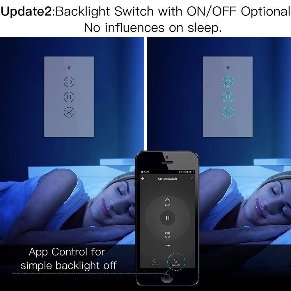 MOES WiFi RF Smart Curtain Switch Roller Blinds Shutter Timer Alexa Google APP