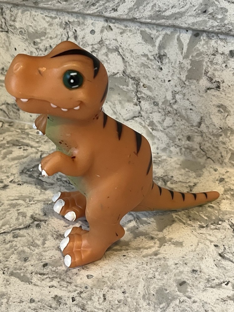 Orange T-Rex Dinosaur Figure Toy Kids Plastic