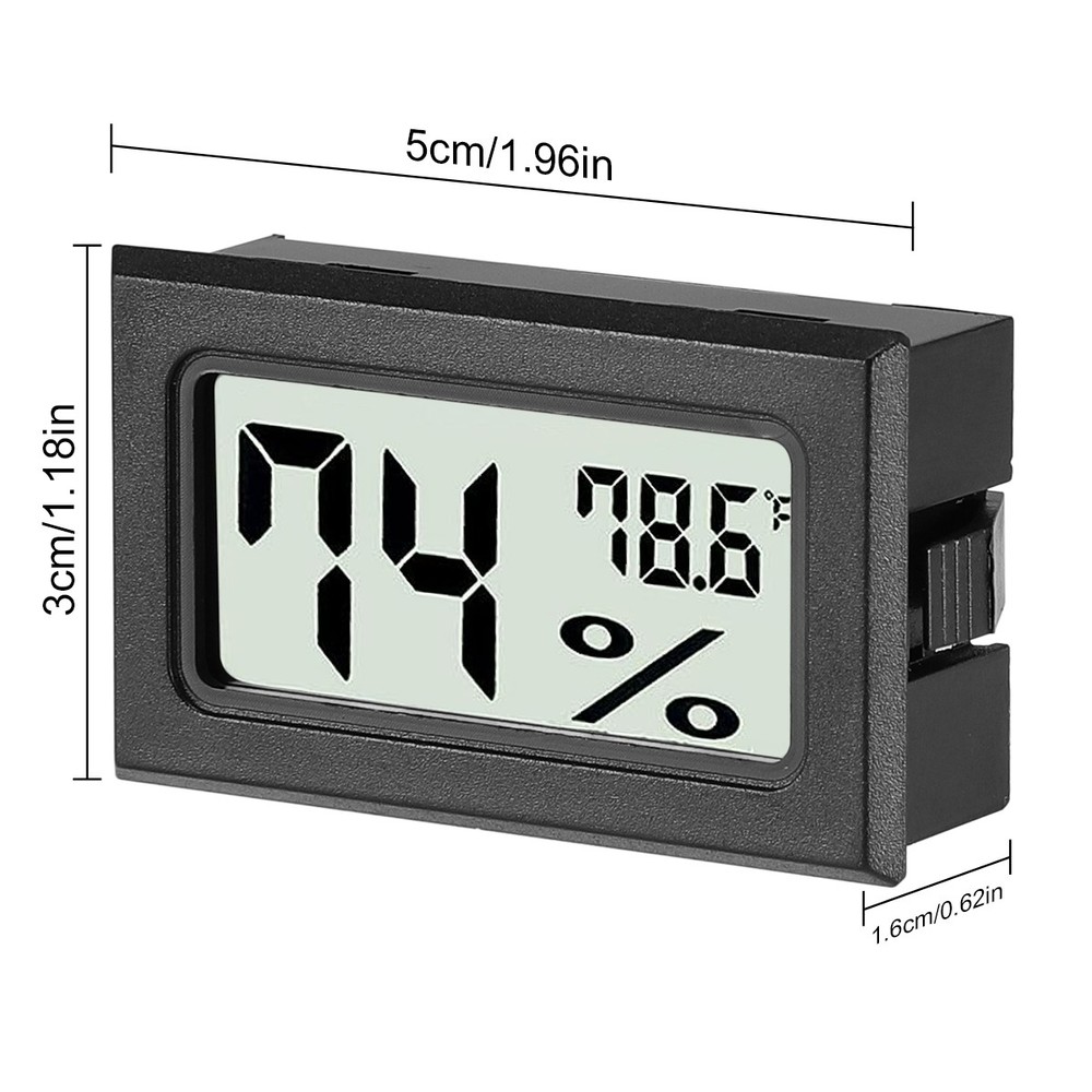 Mini Precise Electronic Hygrometer Thermometer LCD Digital Black With Battery
