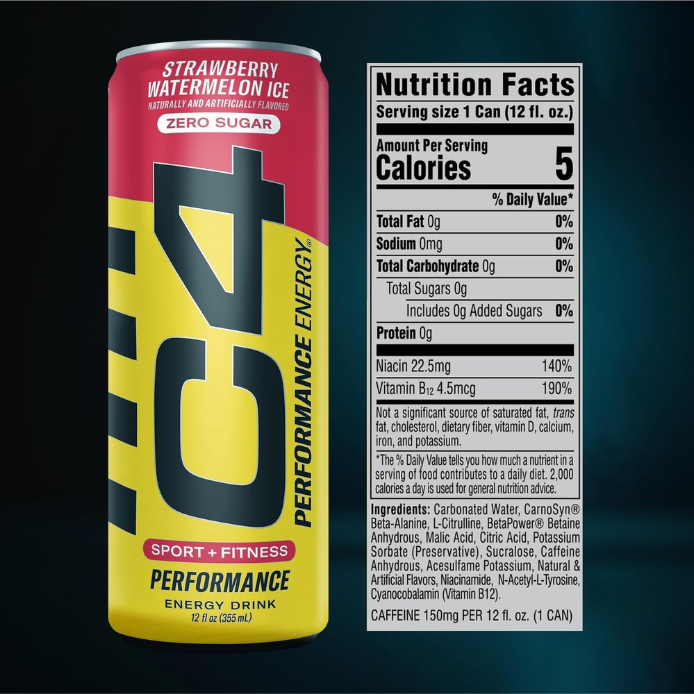 C4 Energy Drinks Variety Pack, Sugar Free Pre Workout Performance Drink With ...
