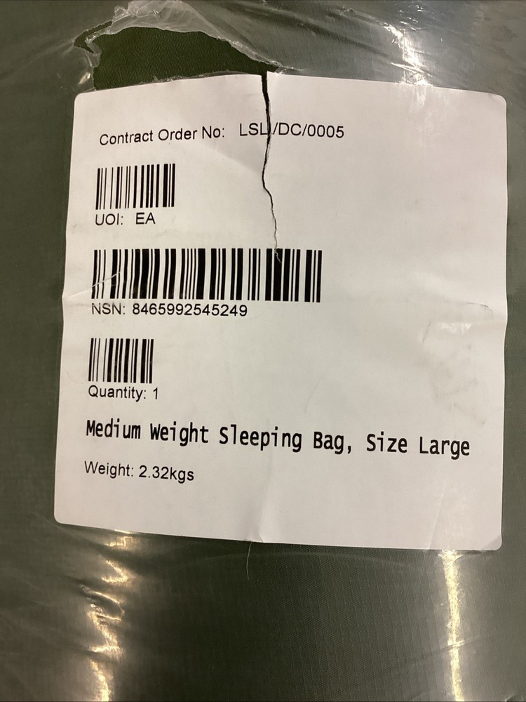 New British Forces Size Large Medium Weight Modular Sleeping Bag & Stuff sack