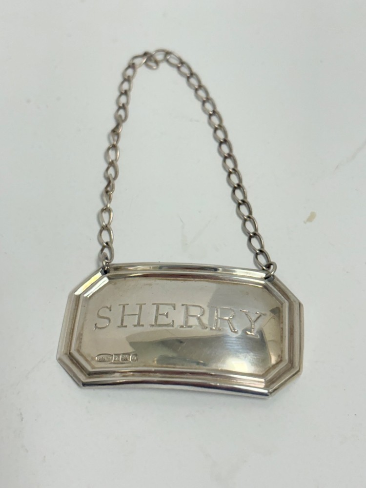 Sterling Silver English Sherry Decanter Hang Tag