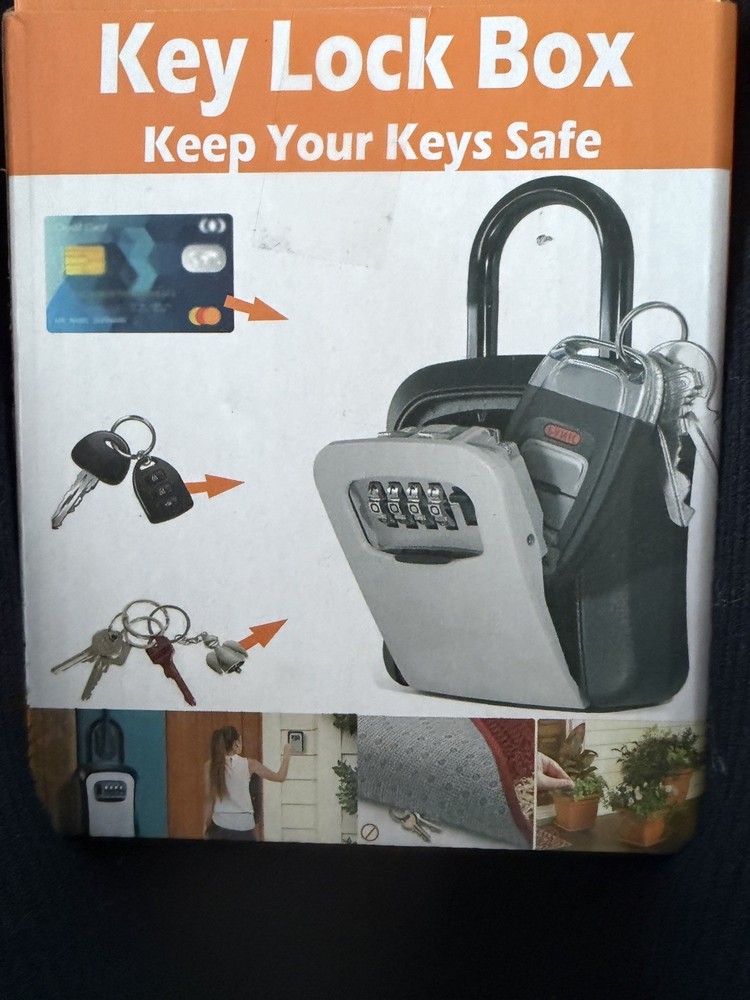 4 Digit Combination Key Safe Lock Box Wall Mount Security Storage Case Organizer