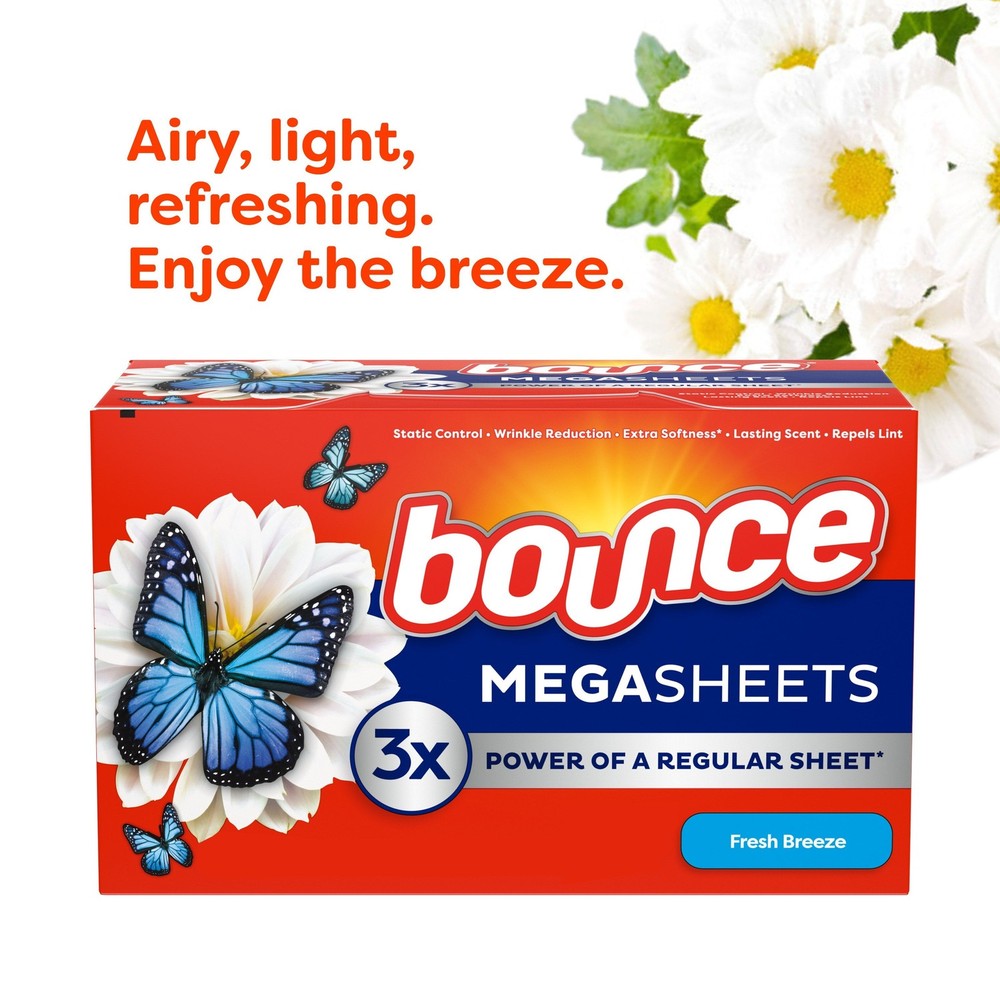 Bounce Mega Dryer Sheets, Fresh Breeze, 50 Count