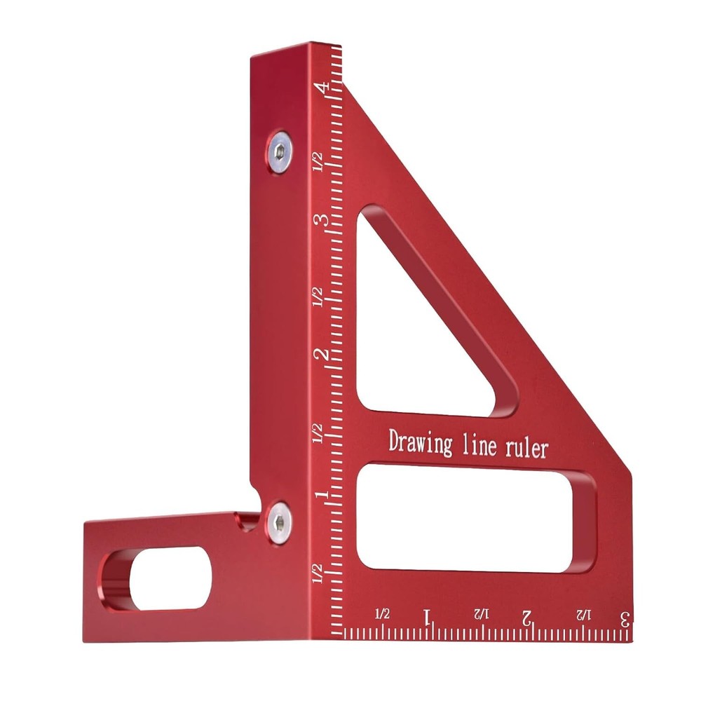 3D Multi Angle Measuring Ruler Precision 45/90 Deg Woodworking Square Protractor