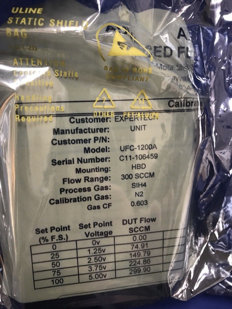 Unit UFC-1200A Mass Flow Controller, SIH4, 300 SCCM Refurbished