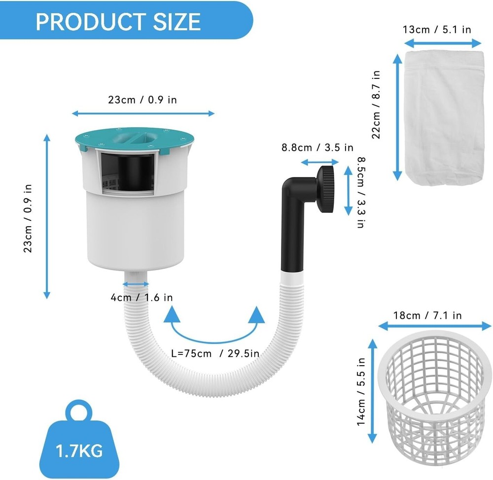 Surface Float Skimmer, No Installation Required, No Adjustable Bracket Required