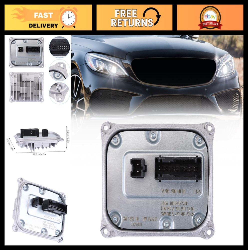 LED Headlight Ballast Control Module for Mercedes W205 C-Class 2015-2018, Voltag