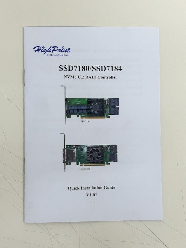 HighPoint SSD7184 NVMe RAID Controller – 8x M.2 PCIe Gen3 x16