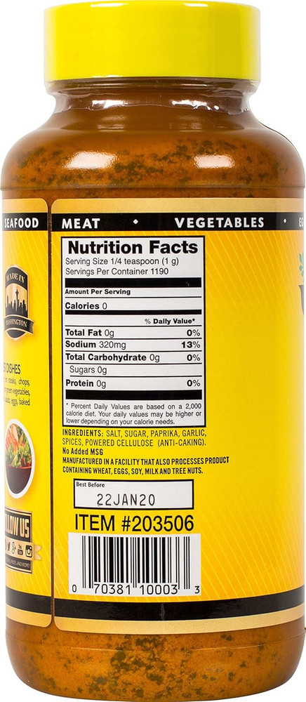 Seasoning Salt, No Msg, 42 Oz