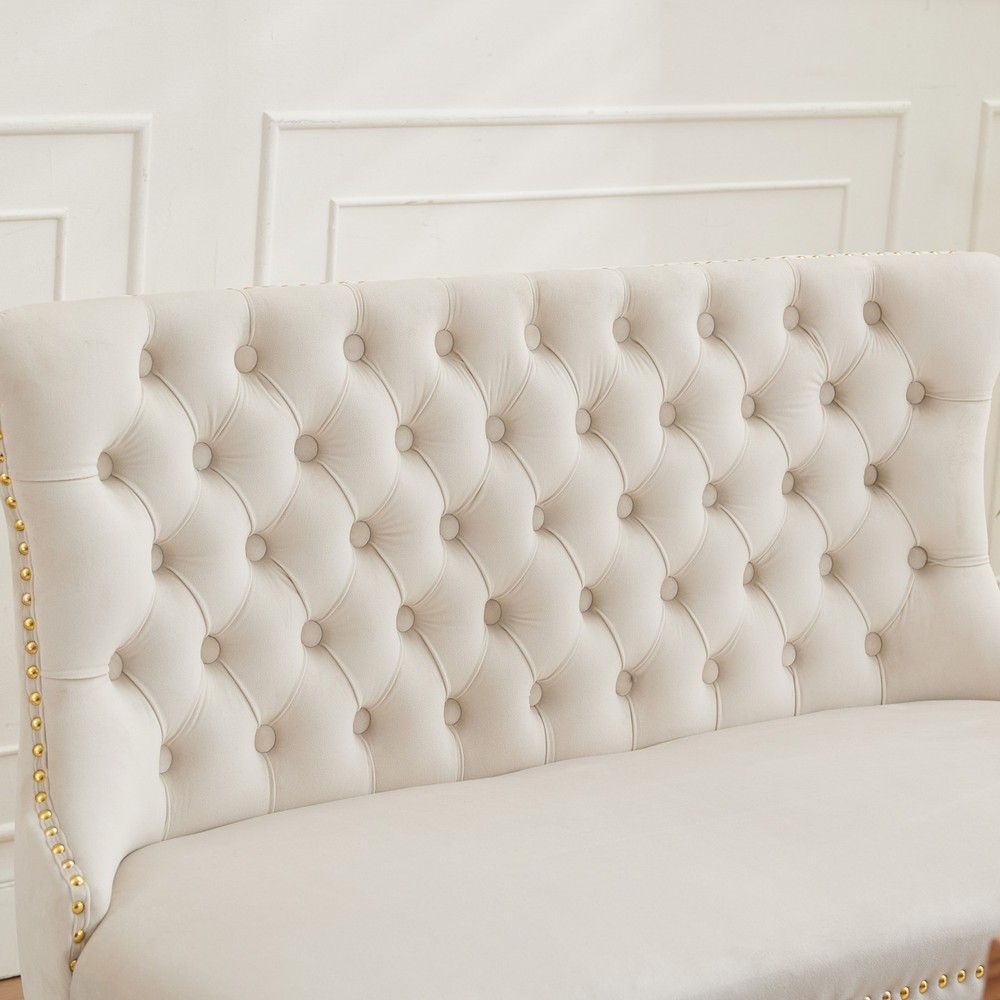 Velvet Double Dining Loveseat Bench, Kitchen & Dining Seating, 2-Seat Tufted B