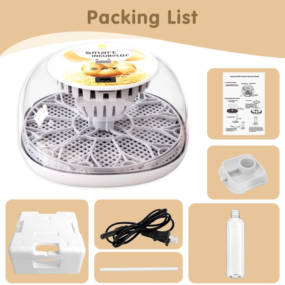 Incubators for Hatching Eggs Quail Egg Incubator 12 Eggs with Automatic Egg T...