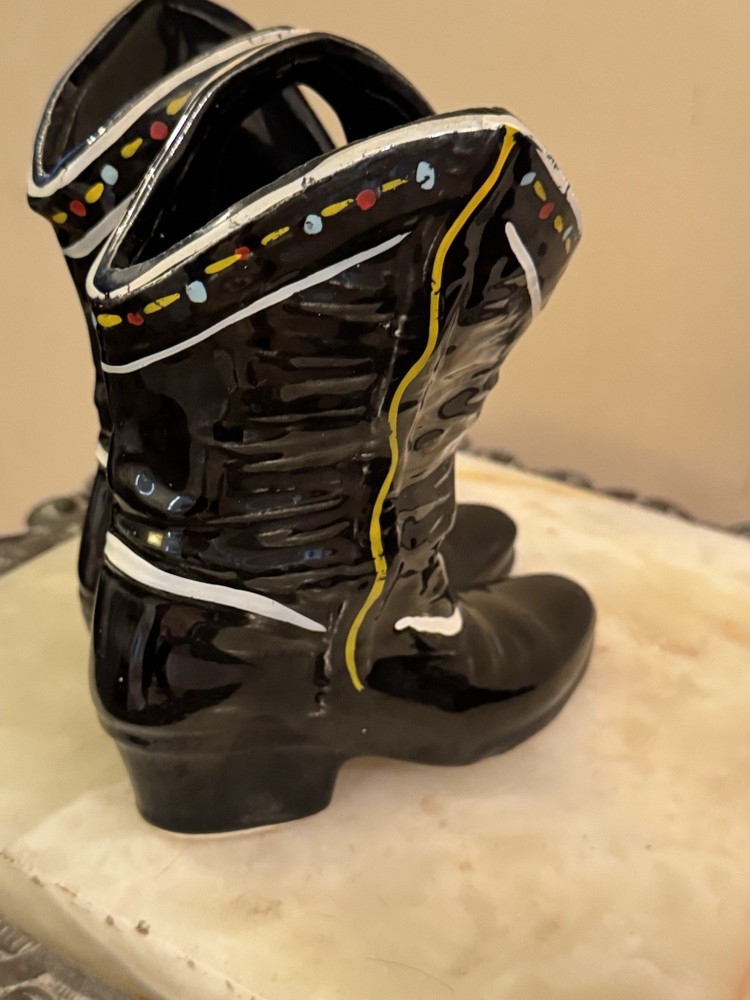 Vintage mccoy Black Boots Ceramic
