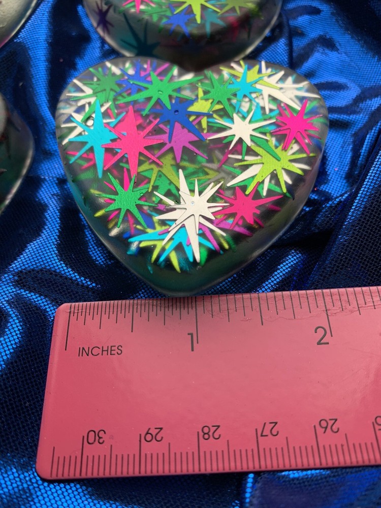 Handmade Starburst Heart Magnets.