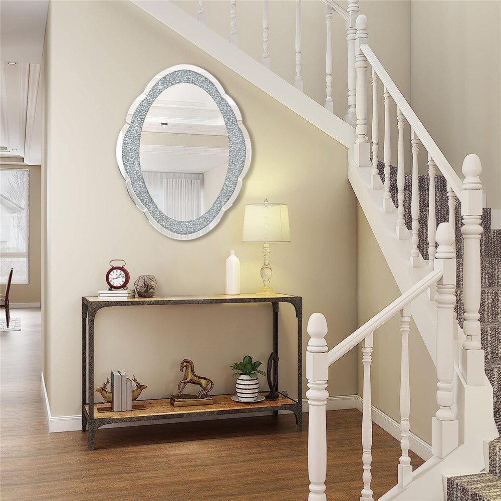 Cloud-shape Crystal Crushed Diamonds Wall Decor Mirror Bathroom Vanity Mirror