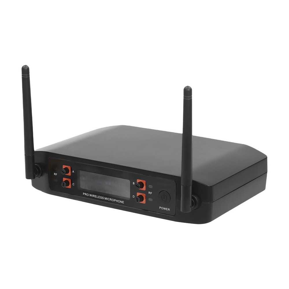 Wireless Microphone System Four Handheld Mics Set 65.62ft Practical Receiver