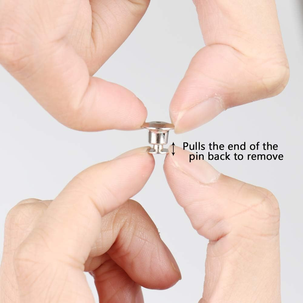 40 Pieces Metal Pin Backs Locking Pin Keepers Locking Clasp with Storage Case