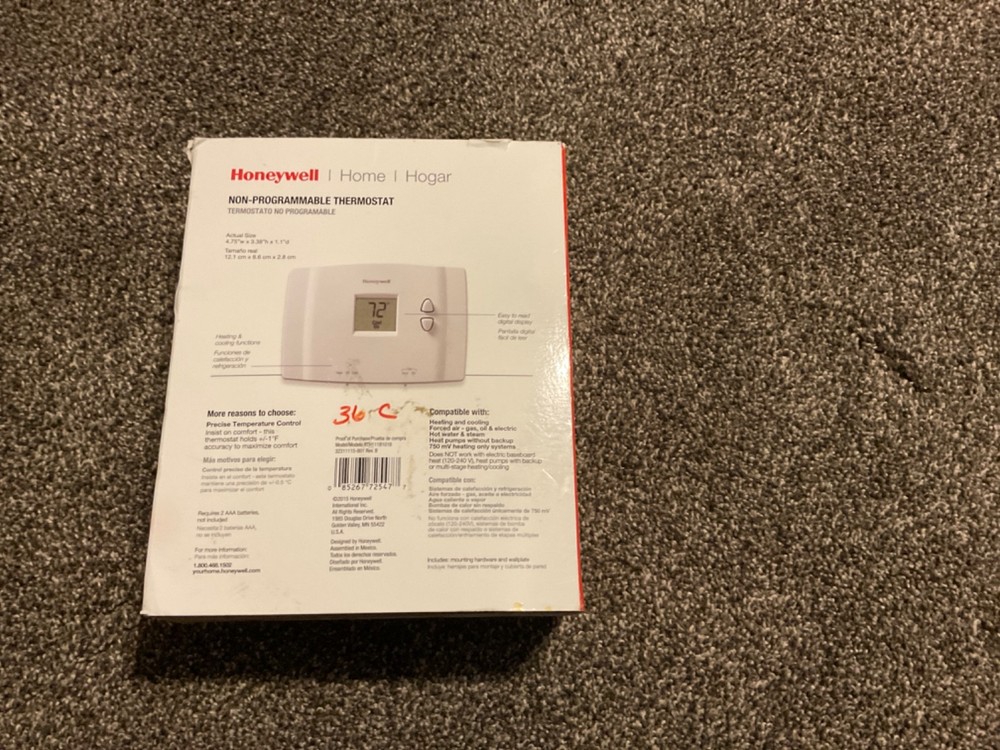 New Honeywell Non-Programmable Thermostat RTH111B