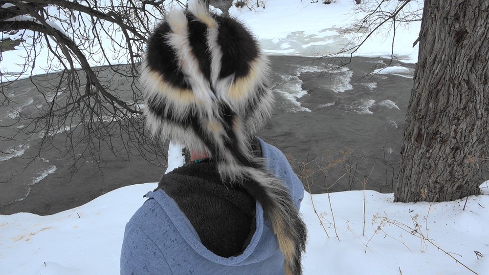Skunk fur hat