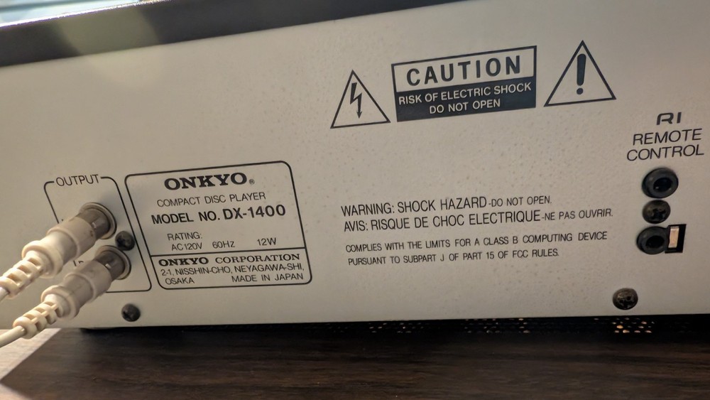 Onkyo DX-1400 Compact Disc Player Microprocessor Controlled Mechanism