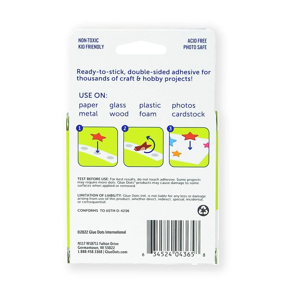 Glue Dots Double-Sided 1/2"/ .5 Inch Permanent Dots, Clear - 200 Dots