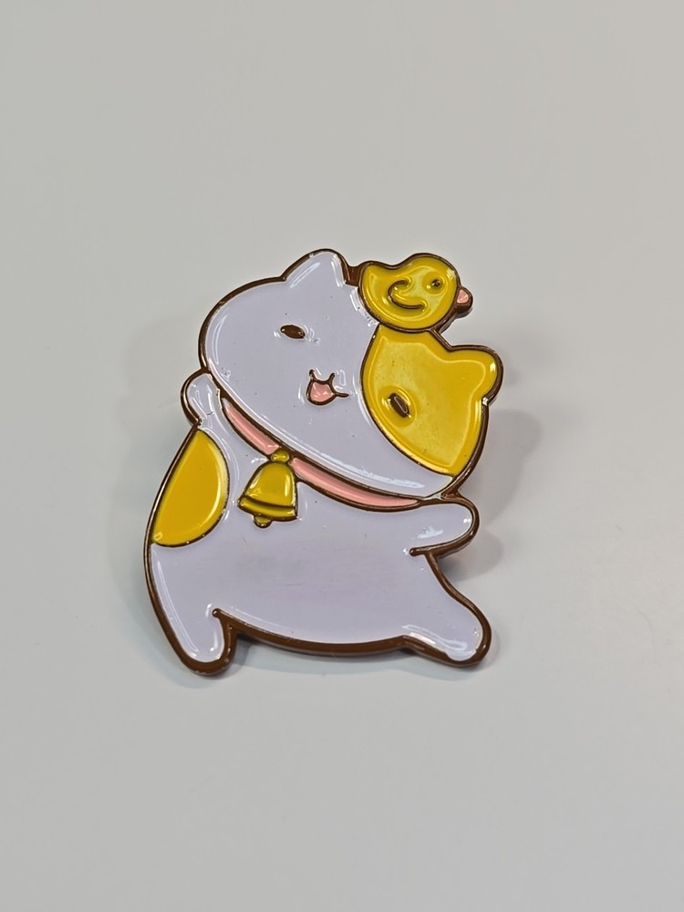 Cat With Yellow Duck Lapel Pin