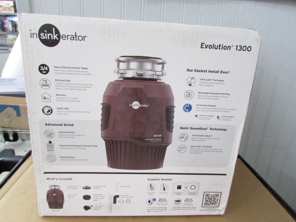 Garbage Disposal Insinkerator Evolution 1300 3/4 HP *NEW*