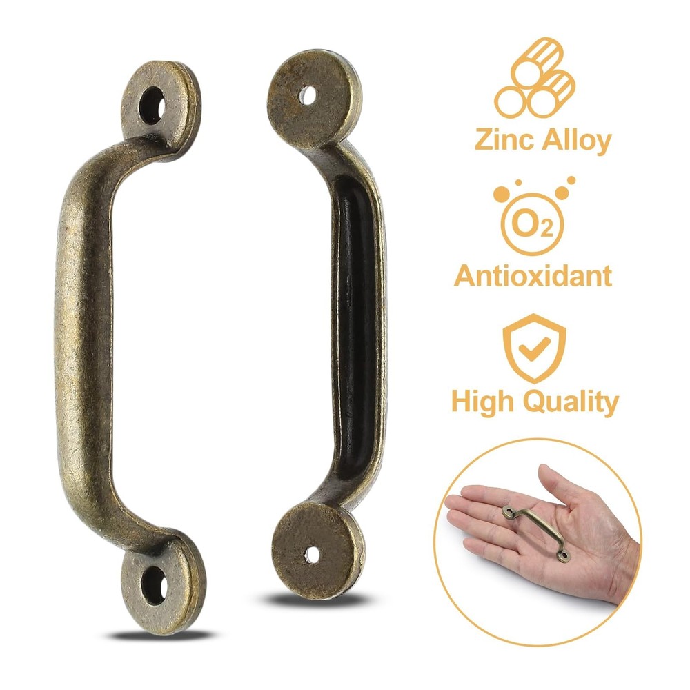 Bivethoi 10pcs Zinc Alloy Refined Vintage Pull Handle, Gate Pulls Antique Cup...