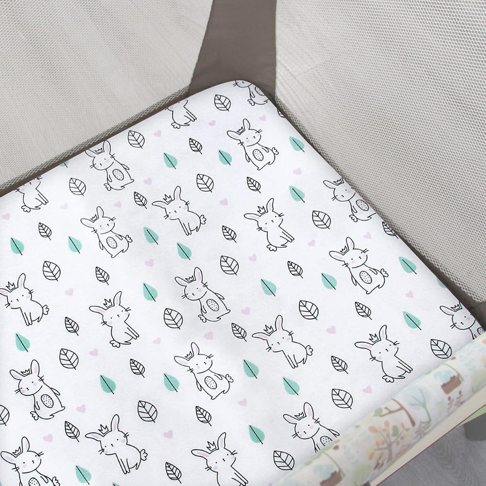 Pack and Play Sheets, 2 Pack Mini Crib Sheets, Stretchy Playard Fitted Sheet,