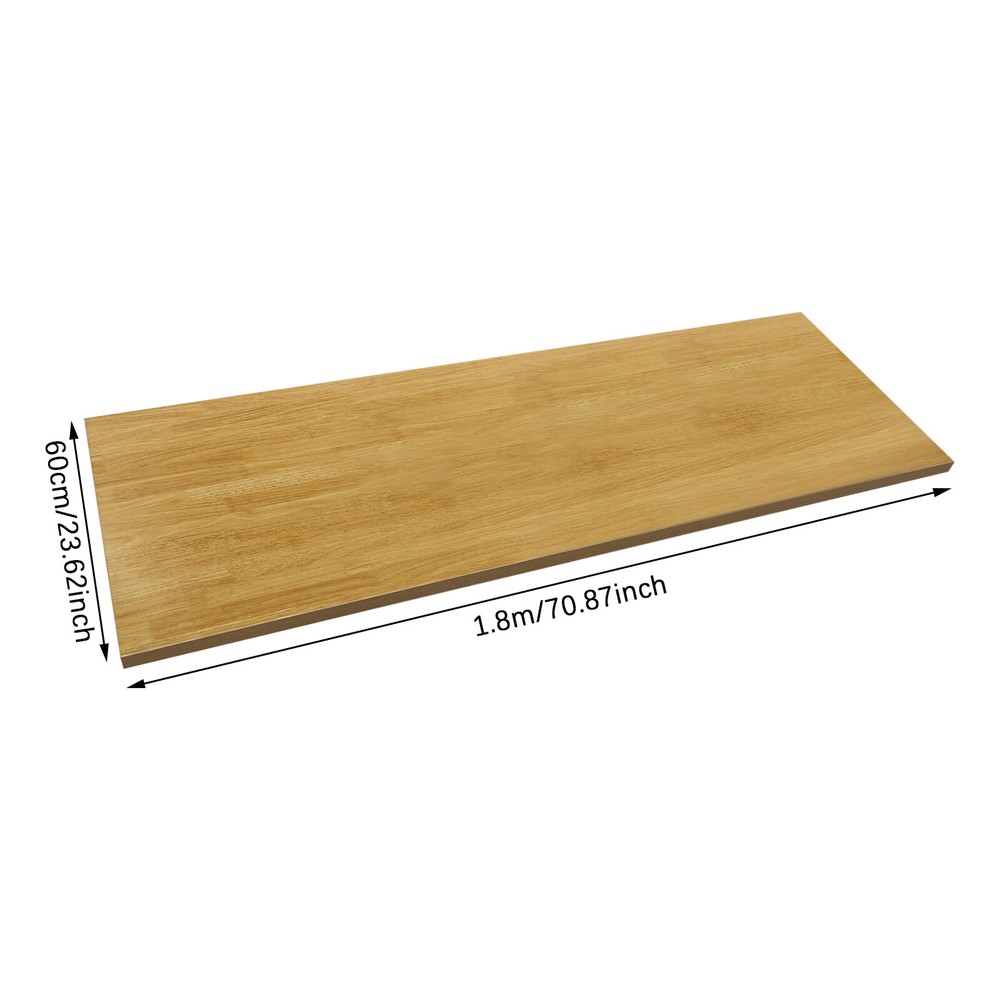 Wood Color 60x180x3.5cm Adjustable Workbenches Tabletop Rectangular Countertop
