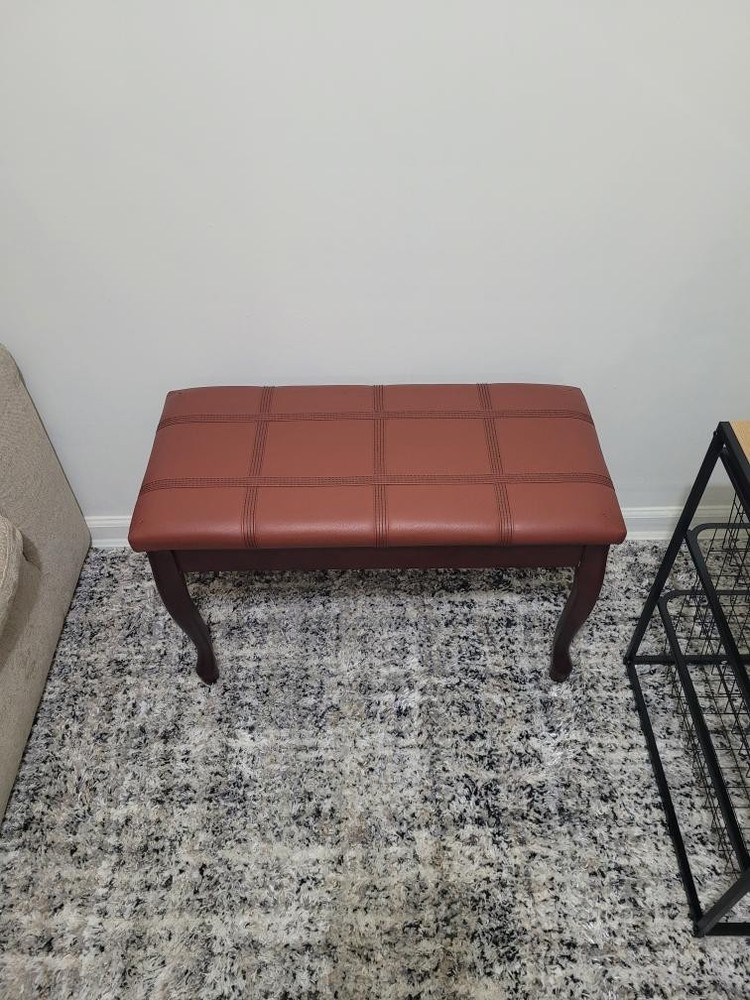 Brown Padded Piano Bench