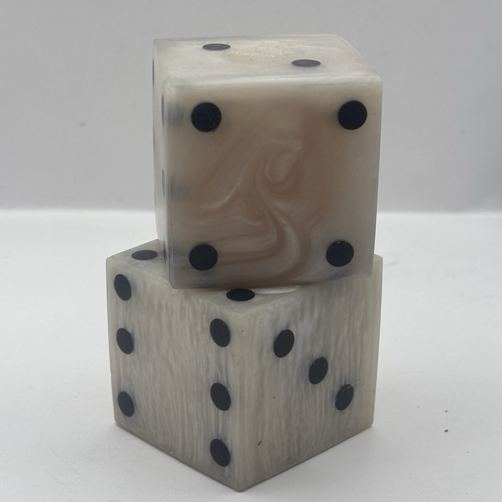 Set of 2 Marble Dice Incense Holders