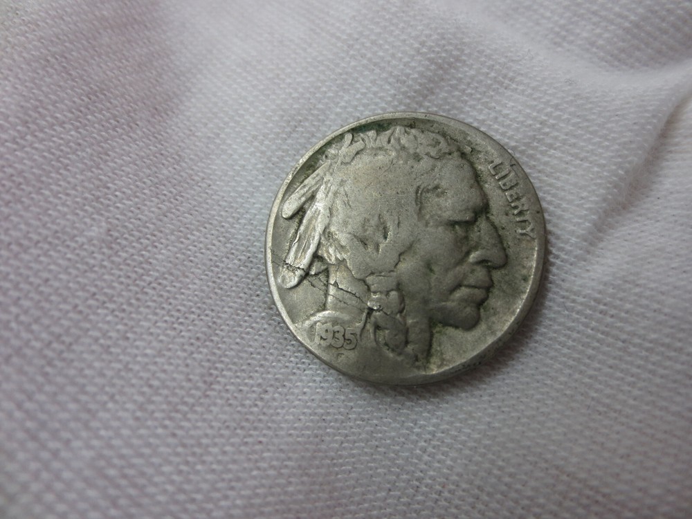 1935 Buffalo Nickel MINT ERROR Lamination Damage OBV