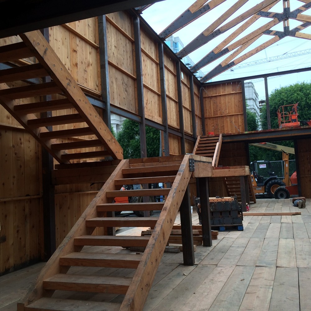 Wood & steel frame building with multiple uses