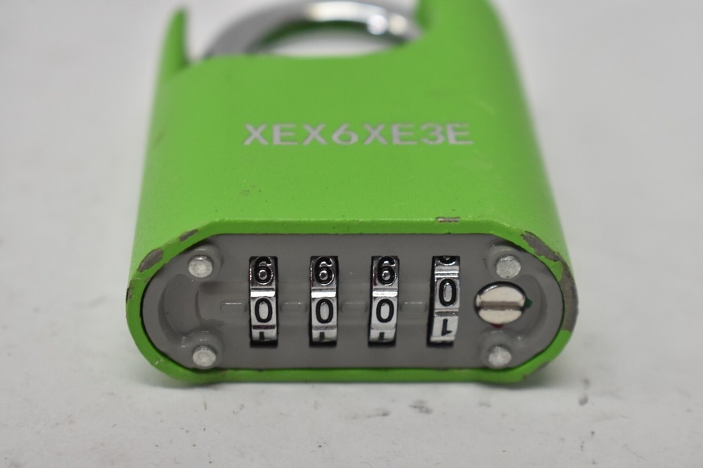 4 Digit Security Padlock Green Stainless Steel Short Shackle Combination Code