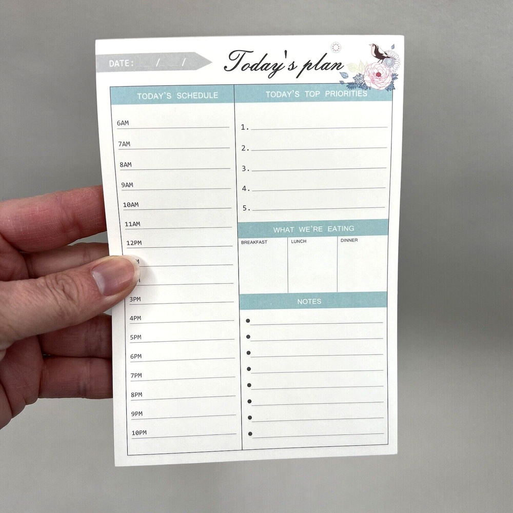 Daily Schedule To Do List Note Pad Spring Floral 50 Sheets Planner