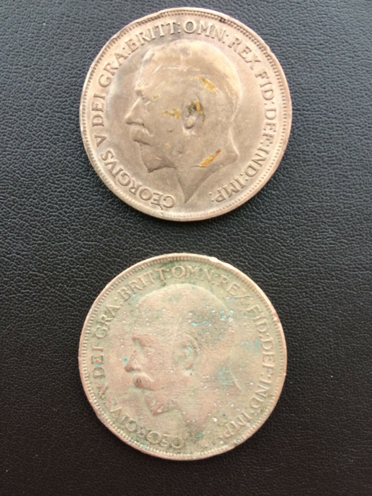 Vintage one penny coins