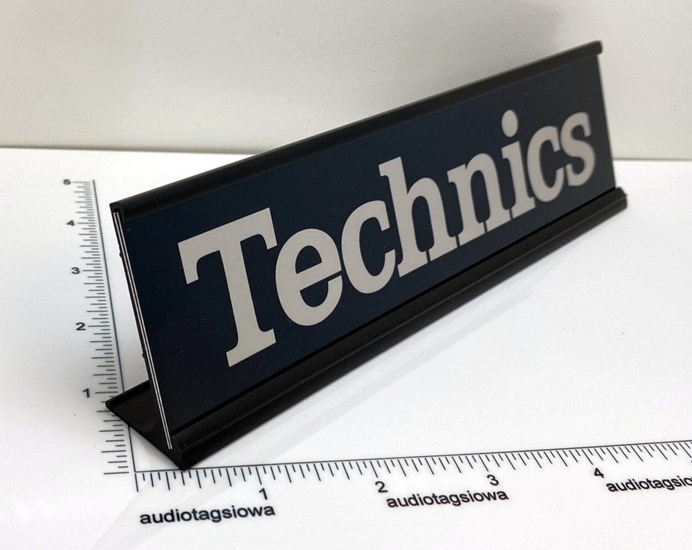Technics Desk Sign - Custom Made Silver Aluminum