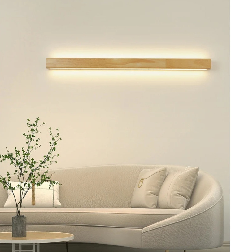 Long Wood Wall Lamp