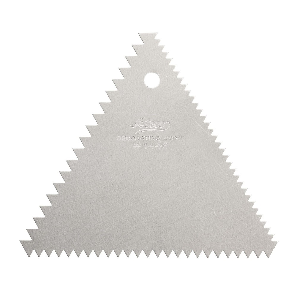 2-Pc Set 3-Sided and 4-Sided Decorating Comb and Icing Smoother Silver