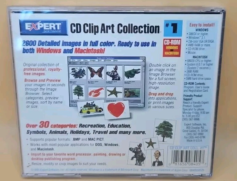 EXPERT CD CLIP ART COLLECTION #1 : CD-ROM PC WIN 95 / MAC