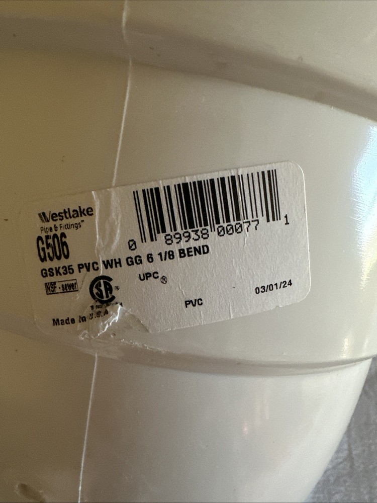 WESTLAKE PIPE &FITTING 6" 1/8 45 Degree bend