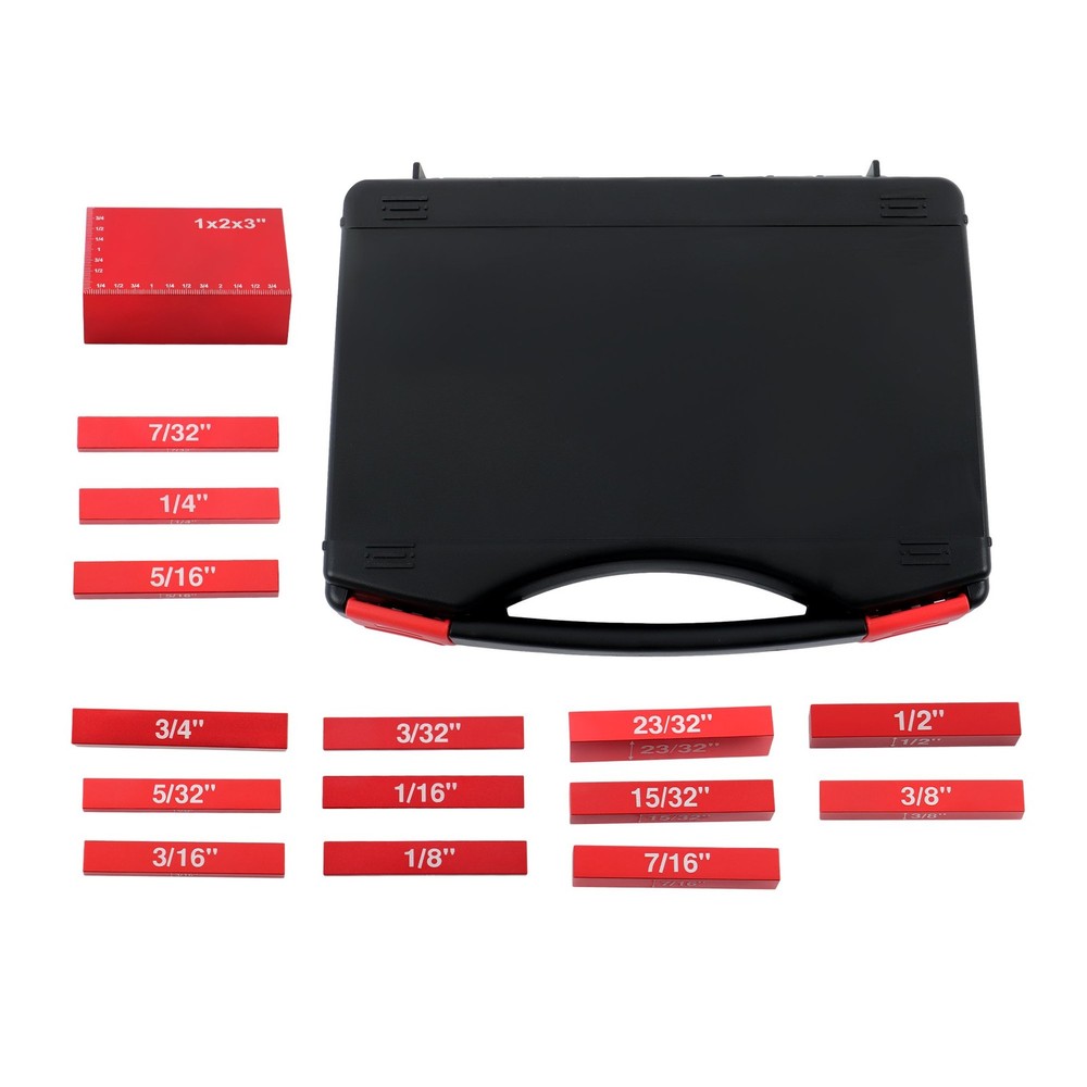 Setup Blocks Woodworking Tools 15-Piece Gauge Block Set with Storage Box