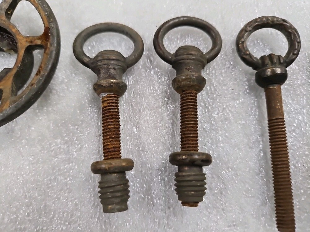 Antique Hardware Morris Chair, Mirror Pivots, Radiator Knobs, Ornate Inv#E162