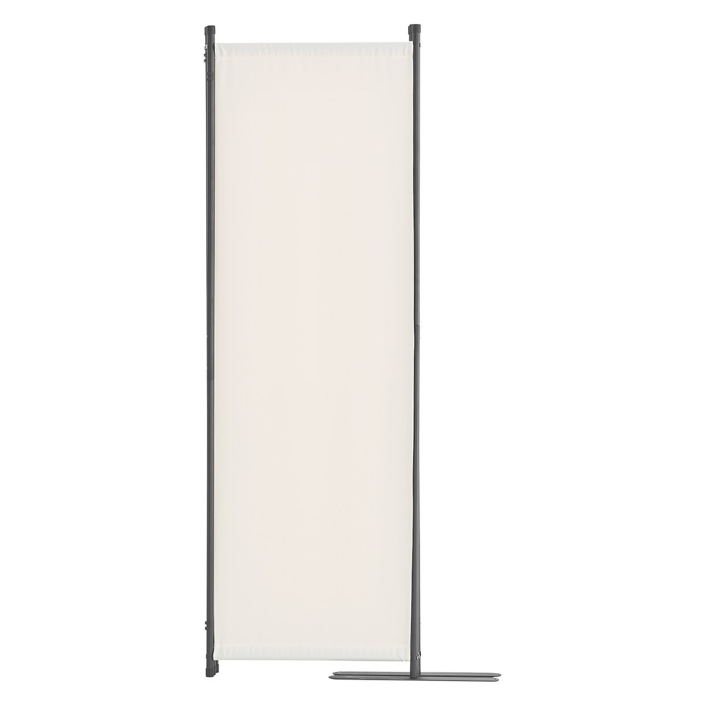 Room Divider 4-Panel Folding Privacy Screen Fabric Partition Office White