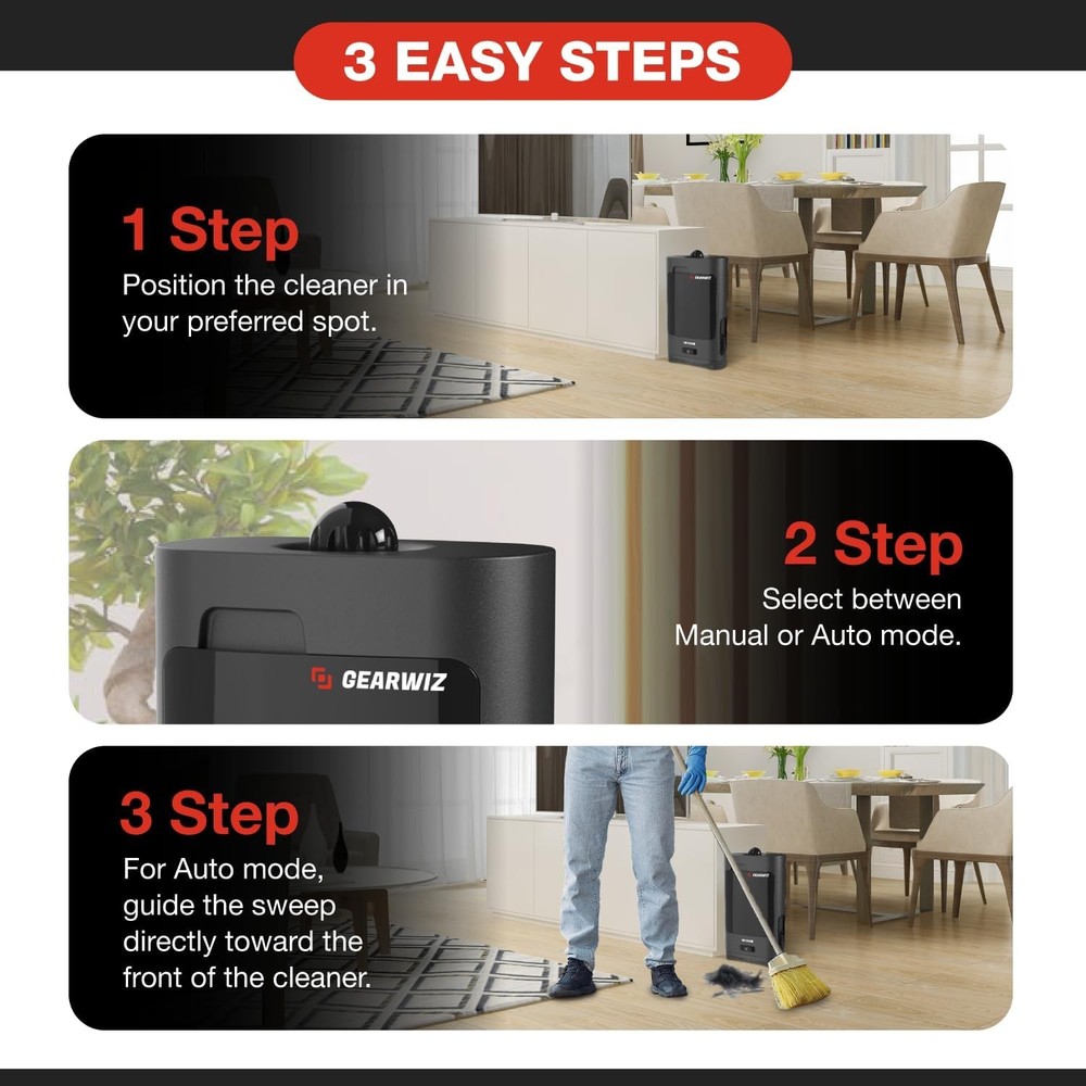 1400W Hands-Free Automatic Dustpan — Motion-Sensor-Equipped Electric Dustpan