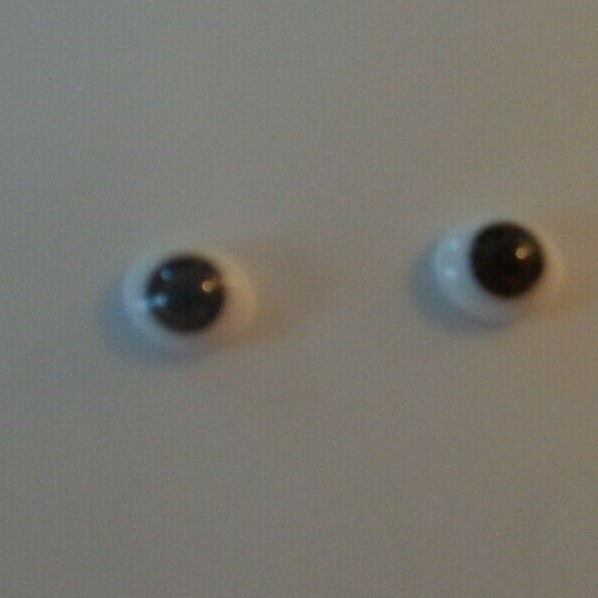 DOLL EYES - GLASS FLAT OVAL - 8MM - BROWN