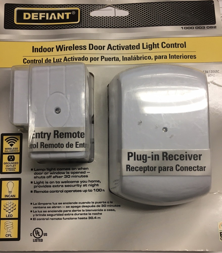 NEW DEFIANT INDOOR WIRELESS Door Activated Light Control