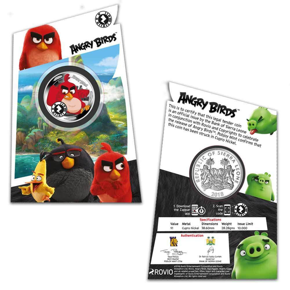 SIERRA LEONE 2018/19 'Angry Birds™ Chuck & Red' Interactive Coins w/Special Code