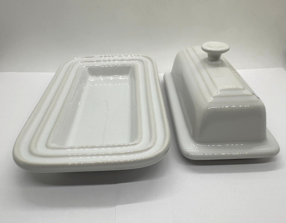 Le Creuset Butter Dish White Stoneware Rectangular Dish Retired (READ)